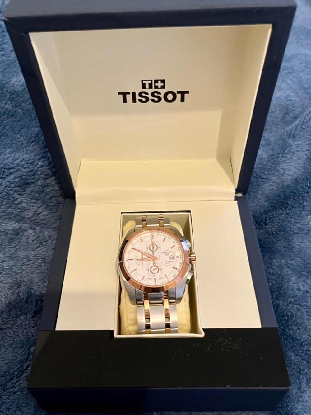 NEW Tissot 1853 Couturier Tachymeter Rose Gold & Silver Chronograph Watch In Box - Picture 3 of 11